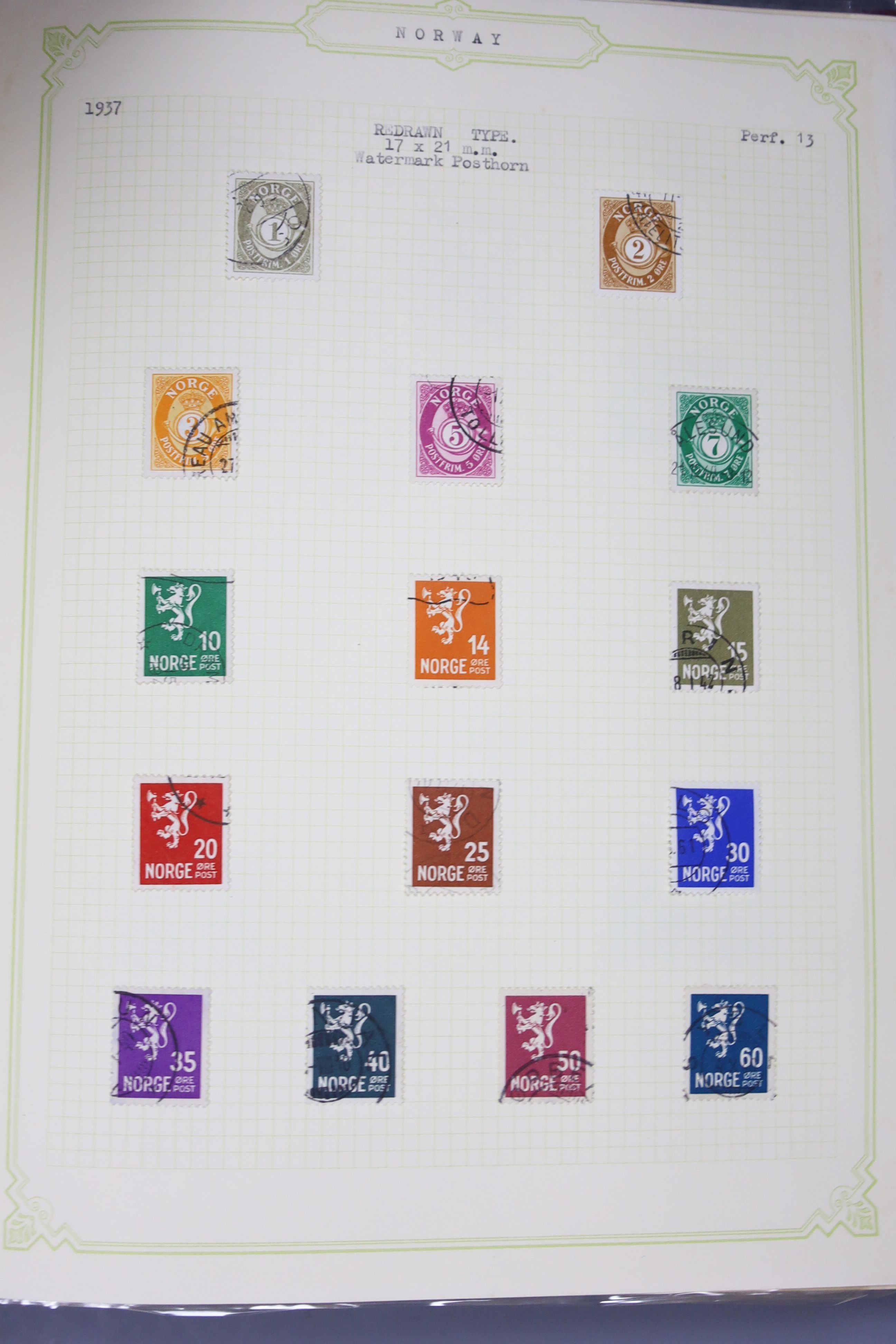 Norway stamp collection in three albums from 1855–1980, mint and used and two further albums various themes (five)